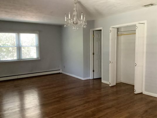 Chandelier, Empty room, Interior, Wood Texture Flooring