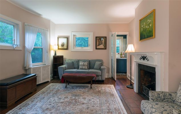 Fireplace, Interior, Wood Texture Flooring