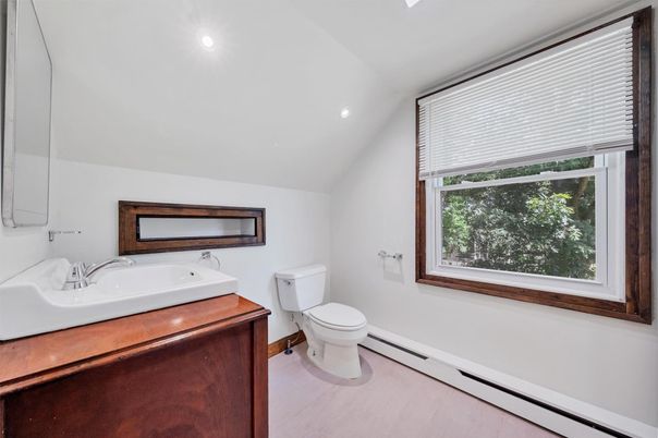 Bathroom, Interior, Recessed Lighting, Wood Texture Flooring