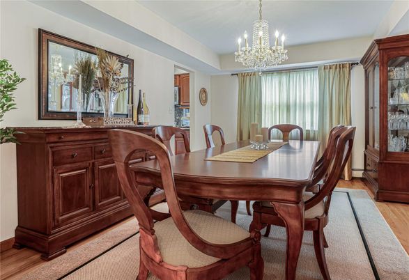 Chandelier, Dining room, Interior, Wood Texture Flooring