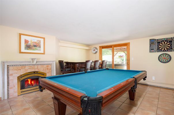 Billiard Table, Fireplace, Game Room, Interior