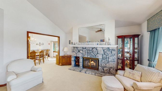 Chandelier, Dining room, Fireplace, Interior, Living room