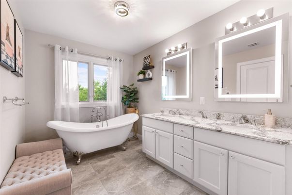 Bathroom, Dual Sink Vanities, Free Standing Baths, Interior