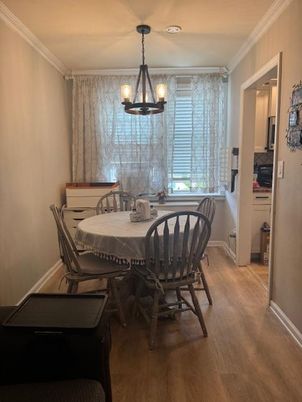 Chandelier, Dining room, Interior, Pendant Lights, Wood Texture Flooring
