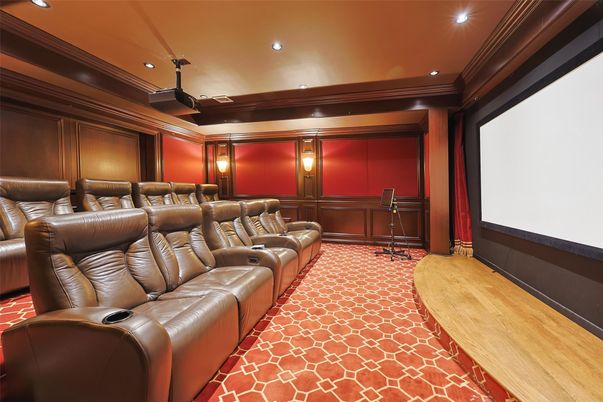 Home Theatre Room, Interior, Projection Screen, Recessed Lighting, Theatre Room