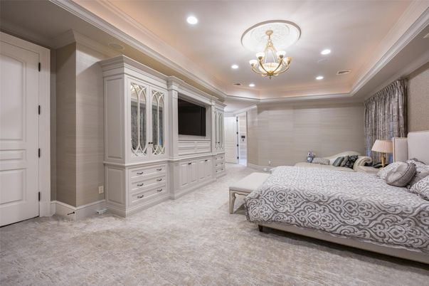 Bedroom, Chandelier, Interior, Recessed Lighting