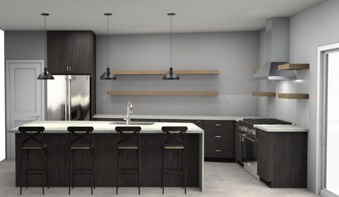 Interior, Kitchen, Pendant Lights, Stainless Steel Appliances