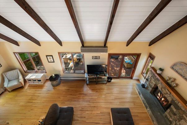 Fireplace, Interior, Wooden Beams, Wood Texture Flooring