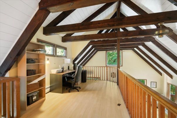 Home Office, Interior, Wooden Beams, Wood Texture Flooring
