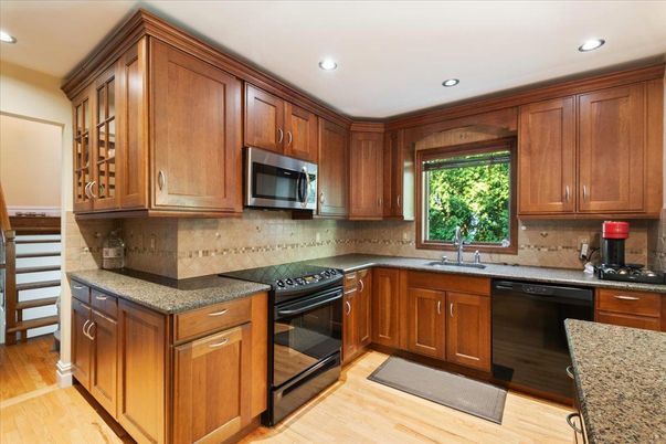 Interior, Kitchen, Recessed Lighting, Wood Texture Flooring