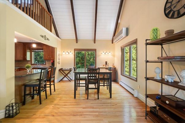 Dining room, Interior, Kitchen, Wooden Beams, Wood Texture Flooring