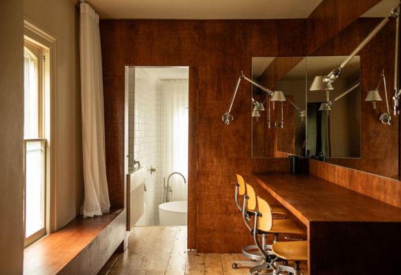 Bathroom, Interior, Wooden Walls