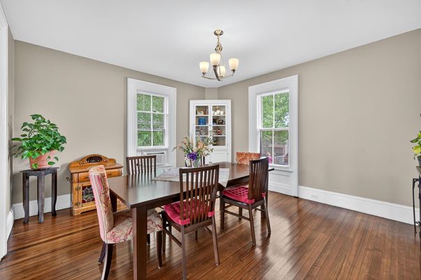 Chandelier, Dining room, Interior, Wood Texture Flooring