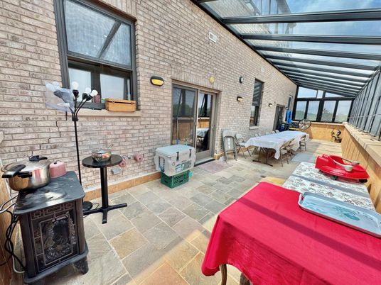 Glass Ceilings, Interior, Stone Walls, Sun Room