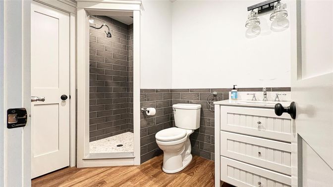 Bathroom, Interior, Wood Texture Flooring