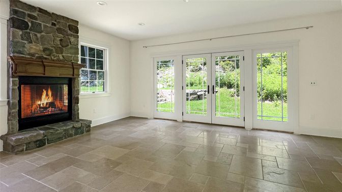 Empty room, Fireplace, Interior, Recessed Lighting