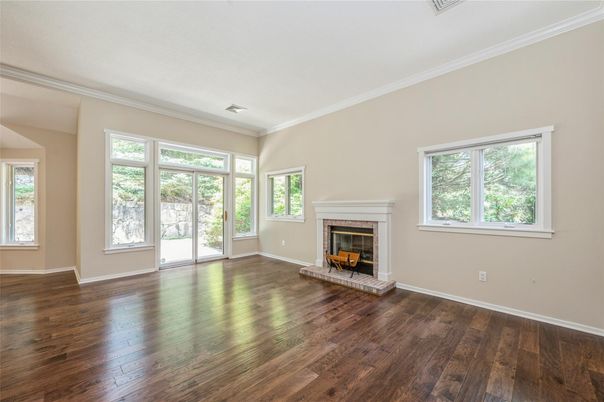 Empty room, Fireplace, Interior, Wood Texture Flooring