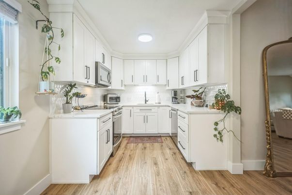 Interior, Kitchen, Wood Texture Flooring