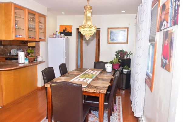 Chandelier, Dining room, Interior, Recessed Lighting, Wood Texture Flooring
