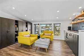 Interior, Kitchen, Living room, Recessed Lighting, Wood Texture Flooring