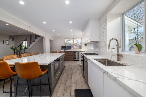 Interior, Kitchen, Recessed Lighting, Wood Texture Flooring