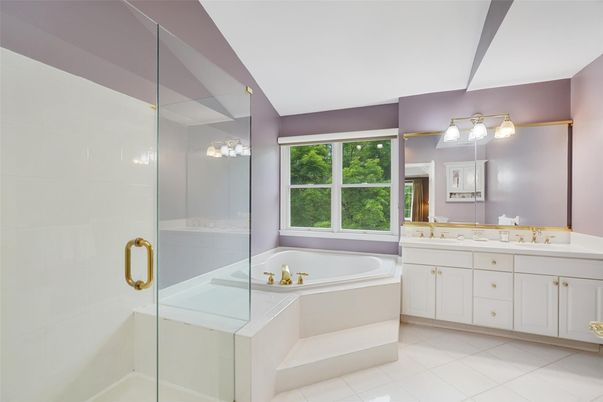 Bathroom, Dual Sink Vanities, Glass Shower, Interior