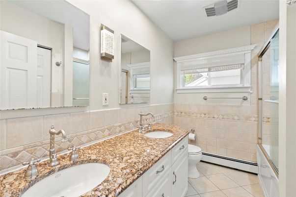 Bathroom, Dual Sink Vanities, Glass Shower, Interior
