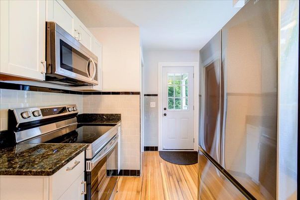 Interior, Kitchen, Stainless Steel Appliances, Wood Texture Flooring