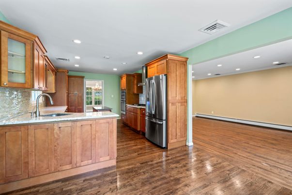 Interior, Kitchen, Recessed Lighting, Wood Texture Flooring