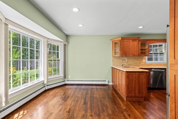 Interior, Kitchen, Recessed Lighting, Wood Texture Flooring