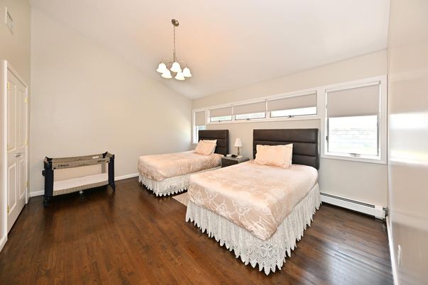Bedroom, Interior, Pendant Lights, Wood Texture Flooring