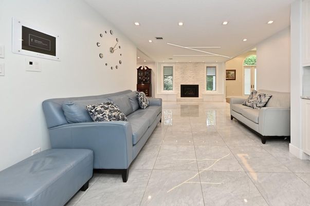Fireplace, Interior, Living room, Recessed Lighting