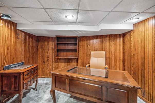 Home Office, Interior, Wooden Walls