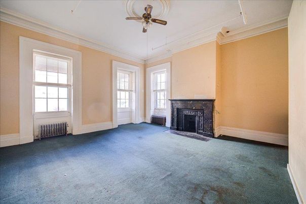 Empty room, Fireplace, Interior