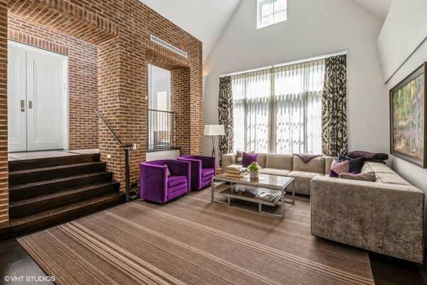 Interior, Living room, Stone Walls, Wood Texture Flooring