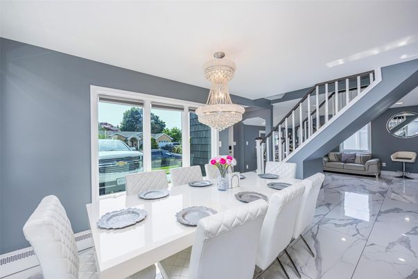 Chandelier, Dining room, Interior, Marble