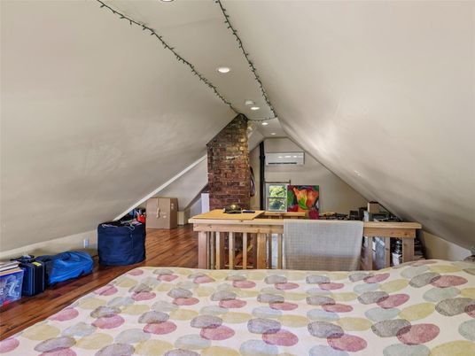 Home Office, Interior, Recessed Lighting, Stone Walls, Wood Texture Flooring