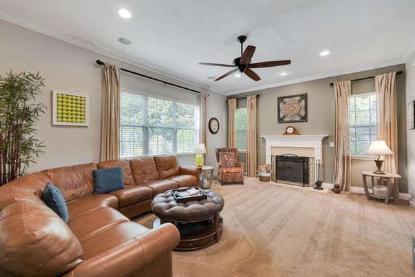 Fireplace, Interior, Living room, Recessed Lighting