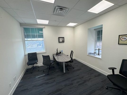 Home Office, Interior, Recessed Lighting, Wood Texture Flooring