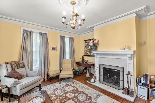 Chandelier, Fireplace, Interior, Living room, Wood Texture Flooring