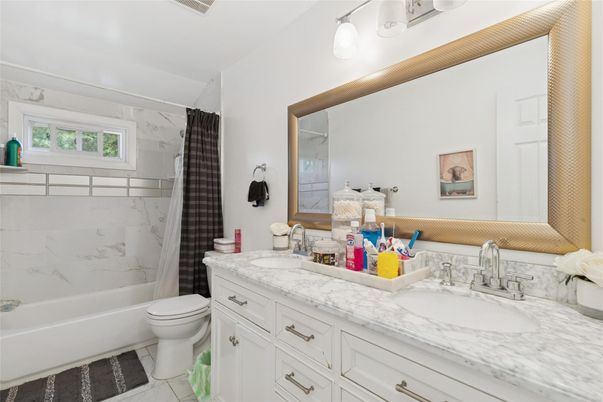 Bathroom, Dual Sink Vanities, Interior, Marble Walls