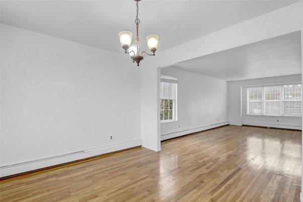 Chandelier, Empty room, Interior, Pendant Lights, Wood Texture Flooring