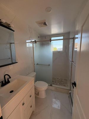 Bathroom, Glass Shower, Interior, Marble, Marble Walls