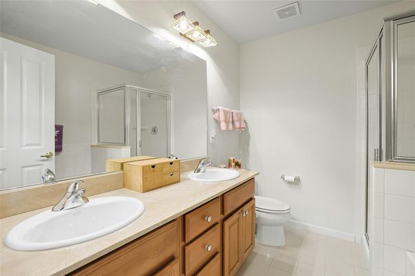 Bathroom, Dual Sink Vanities, Glass Shower, Interior