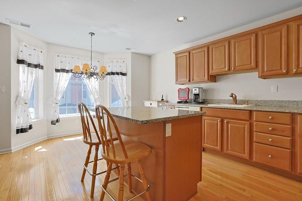Chandelier, Interior, Kitchen, Recessed Lighting, Wood Texture Flooring