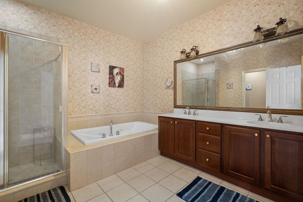 Bathroom, Dual Sink Vanities, Glass Shower, Interior