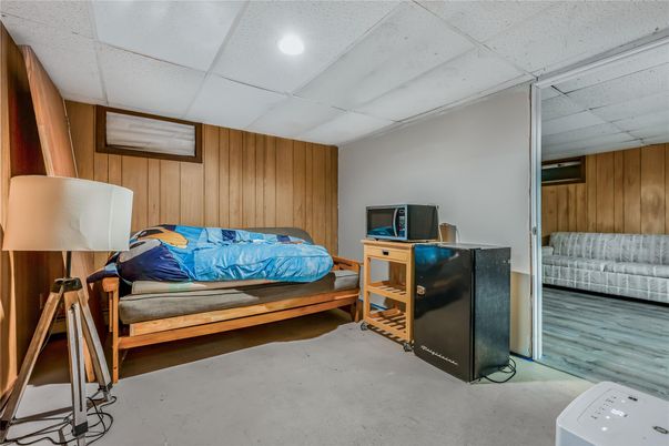 Bedroom, Interior, Recessed Lighting, Wooden Walls