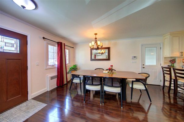 Chandelier, Dining room, Interior, Wood Texture Flooring