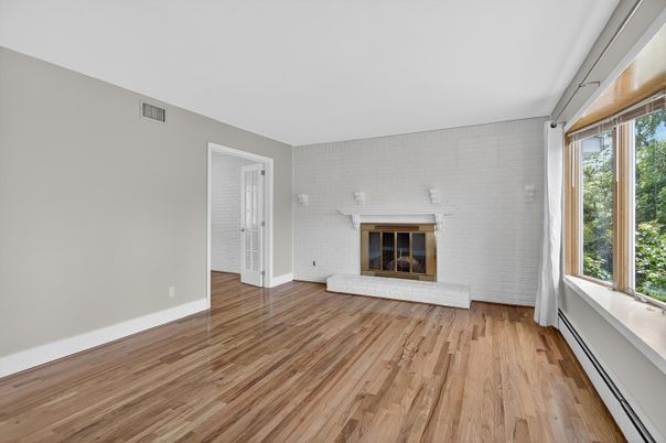 Empty room, Fireplace, Interior, Wood Texture Flooring