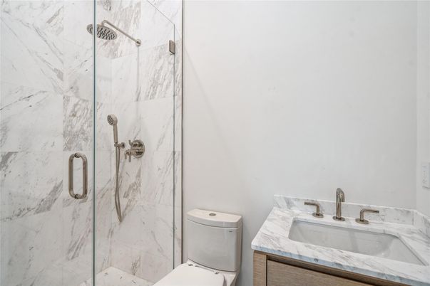 Bathroom, Glass Shower, Interior, Marble Walls